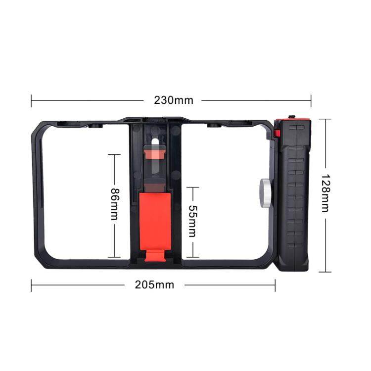 YELANGU YLG0901B Vlogging Transmisión en vivo Smartphone Jaula de plástico Video Rig Filmación Grabación Mango Estabilizador Soporte para iPhone, Galaxy, Huawei, Xiaomi, HTC, LG, Google y otros teléfonos inteligentes, YLG0901B - venhogarsa.com