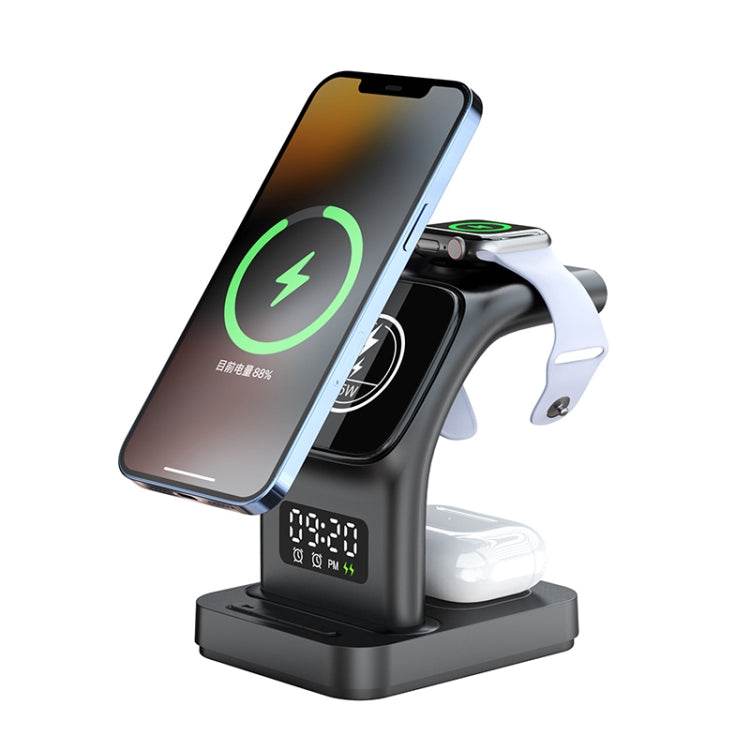 YP-HY05 15W 5 en 1 Cargador inalámbrico multifuncional magnético con reloj, 5 in 1 - venhogarsa.com
