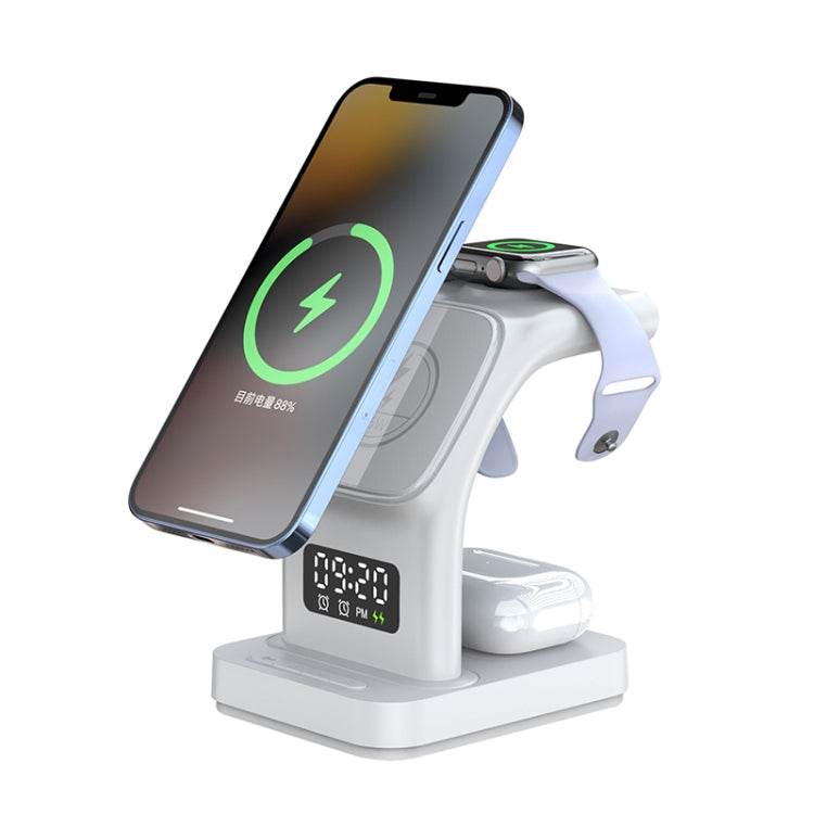 YP-HY05 15W 5 en 1 Cargador inalámbrico multifuncional magnético con reloj, 5 in 1 - venhogarsa.com