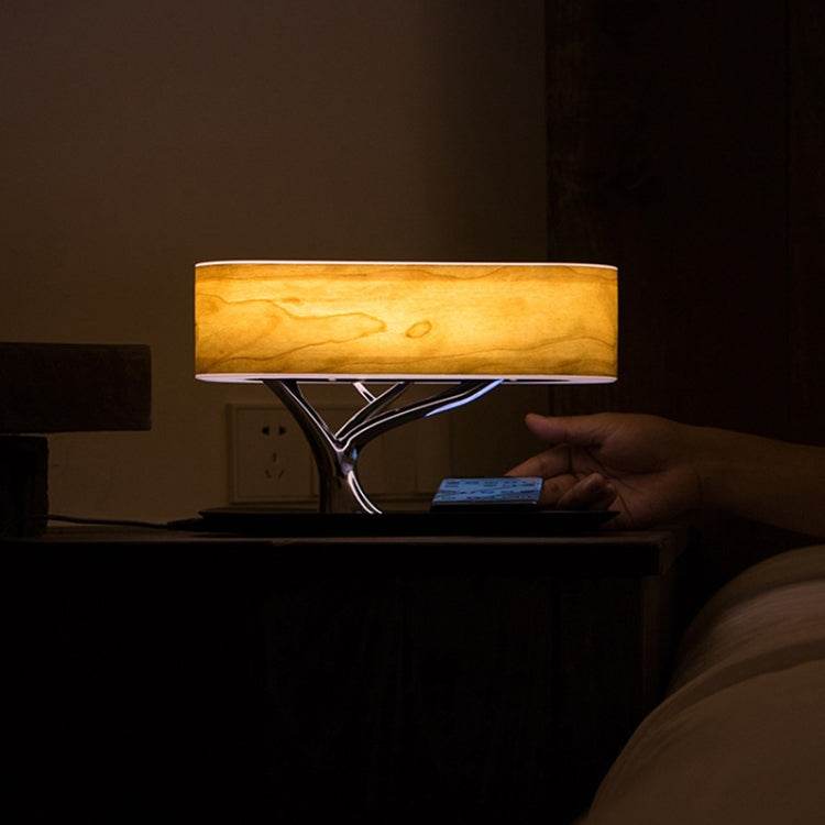 Tree Light Altavoz Bluetooth Lámpara de escritorio Cargador inalámbrico para teléfono, enchufe del Reino Unido, UK Plug - venhogarsa.com