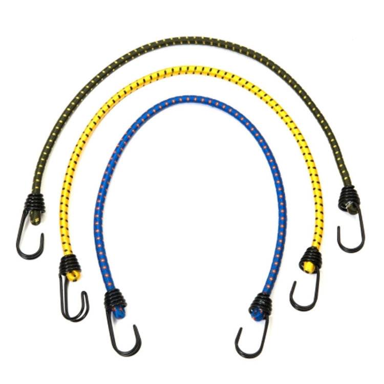 2 piezas Tienda de campaña para exteriores Cuerda elástica cruda atada Cuerda alta para equipaje Tendedero para acampar, Longitud: 60 cm, Diámetro: 8 mm, Entrega de color aleatorio - venhogarsa.com