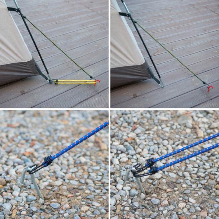 2 piezas Tienda de campaña para exteriores Cuerda elástica cruda atada Cuerda alta para equipaje Tendedero para acampar, Longitud: 60 cm, Diámetro: 8 mm, Entrega de color aleatorio - venhogarsa.com