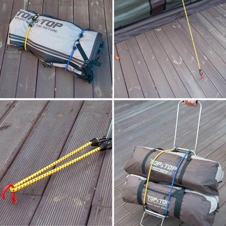 2 piezas Tienda de campaña para exteriores Cuerda elástica cruda atada Cuerda alta para equipaje Tendedero para acampar, Longitud: 60 cm, Diámetro: 8 mm, Entrega de color aleatorio - venhogarsa.com
