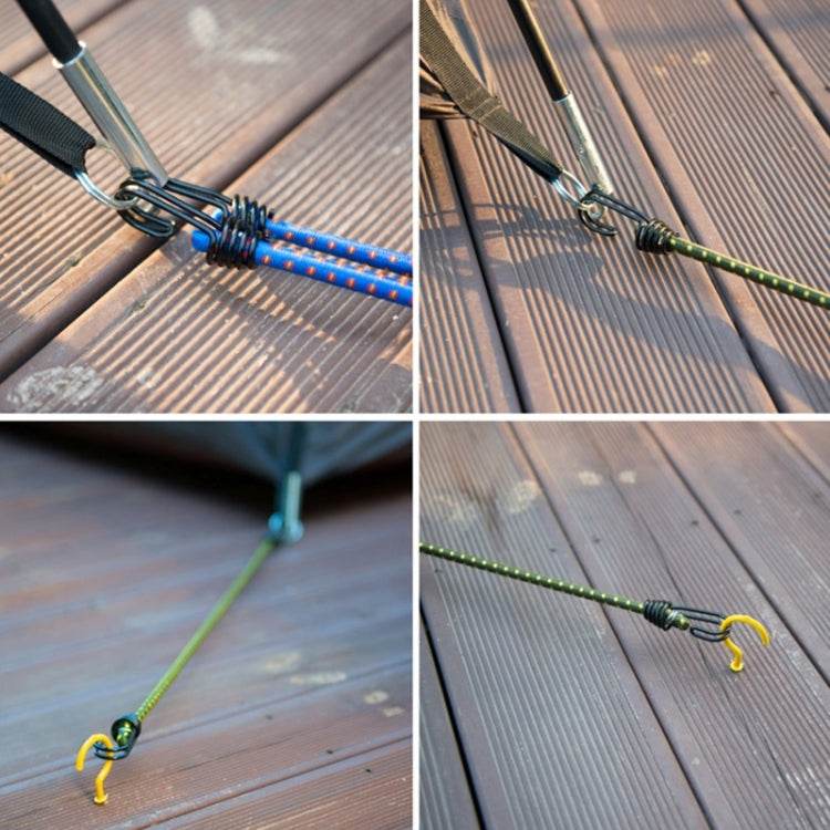 2 piezas Tienda de campaña para exteriores Cuerda elástica cruda atada Cuerda alta para equipaje Tendedero para acampar, Longitud: 60 cm, Diámetro: 8 mm, Entrega de color aleatorio - venhogarsa.com