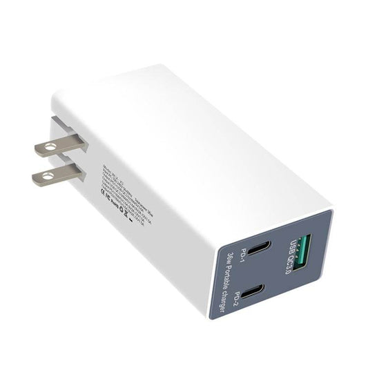 WLX-X3 36W 90 grados Cargador USB multifunción portátil con clavija plegable, enchufe de EE. UU. - venhogarsa.com