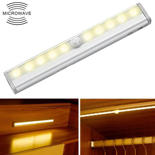 0.8W 10 LED Luz blanca cálida Pantalla estrecha Luz inteligente con sensor de cuerpo humano Luz LED para gabinete de pasillo, versión de carga USB, 0.8W 10 LEDs Warm White - venhogarsa.com