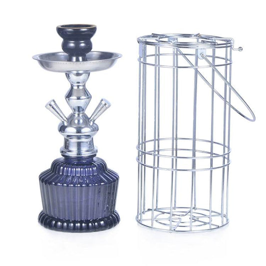 010-30 Cachimba de jaula de hierro y vidrio de doble tubo - venhogarsa.com