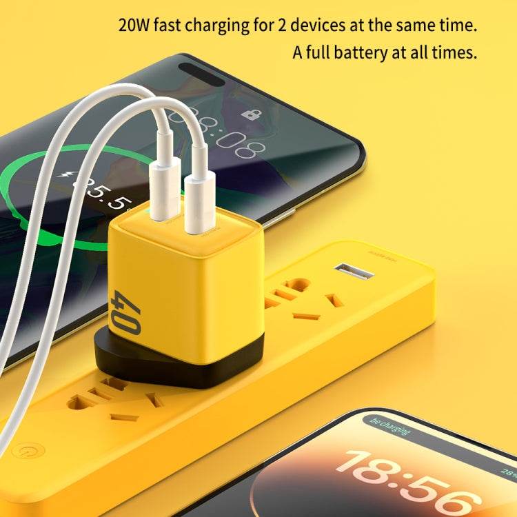 WK WP-U128 Cargador de nitruro de galio con interfaz dual USB-C/tipo-C de 40 W, especificaciones: enchufe para Reino Unido, UK Plug - venhogarsa.com