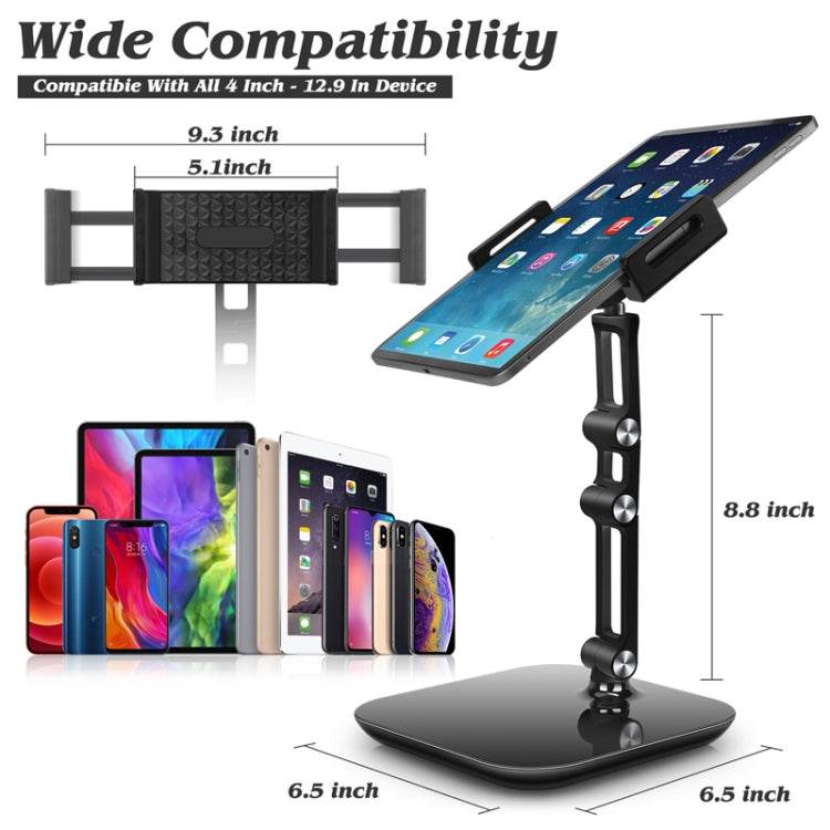 Soporte de escritorio ajustable plegable para tableta de aleación de aluminio NS-06B para iPad, Huawei, Apple - venhogarsa.com